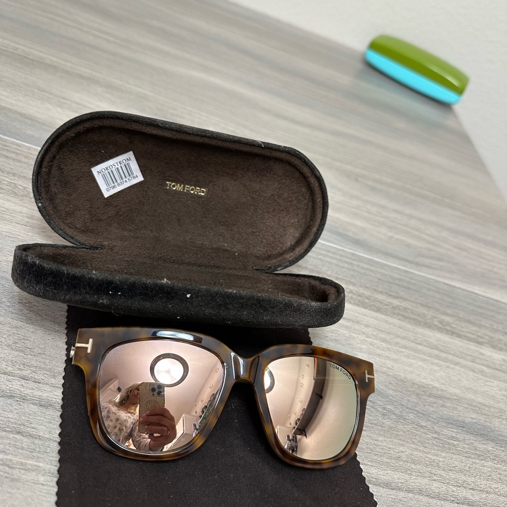 Tom Ford Brown Sunglasses with Mirrored Lenses